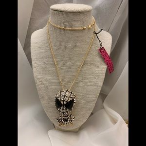 Betsey Johnson Necklace with Spider Man Charm.